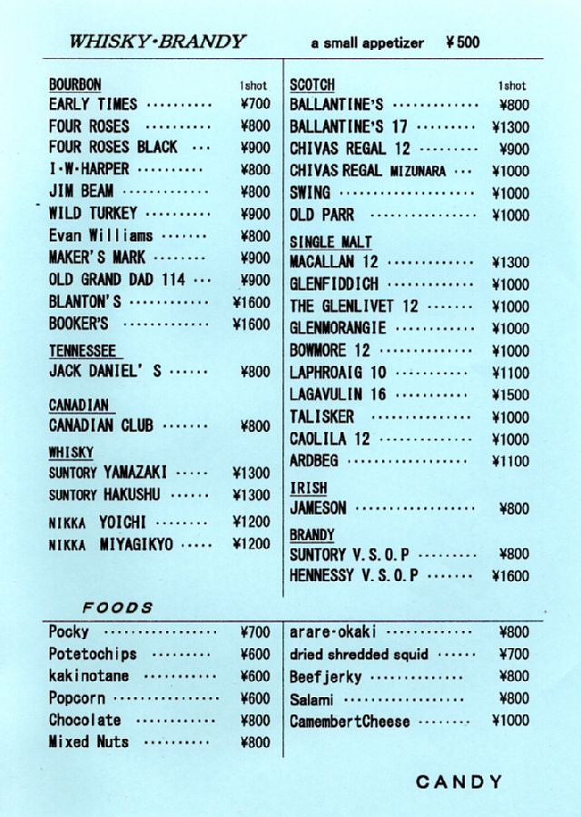 English Menu 2